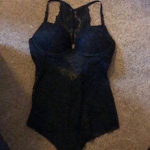 Bodysuit Black Lace Sz 4
